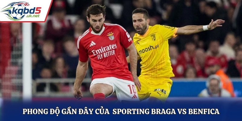 Phong độ trước trận đấu của Sporting Braga vs Benfica